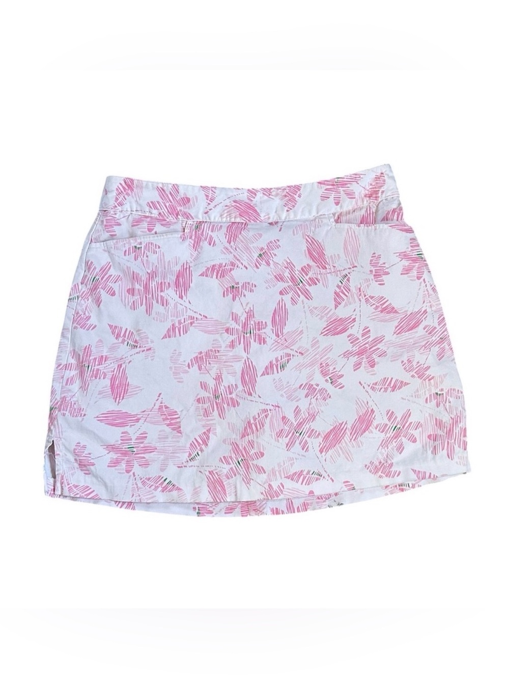 LADY HAGEN pink & white floral Cancer Awareness & support golf skort size 6